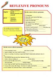 English Worksheet: Reflexive pronouns