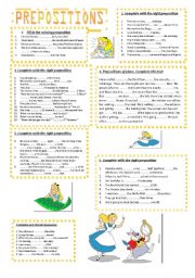 English Worksheet: Prepositions-revision