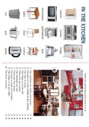 English Worksheet: HOUSE - In the kitchen - 3/5