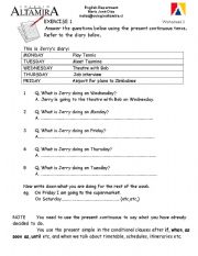 English Worksheet: the present progressive 