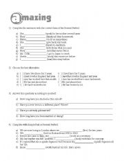 English Worksheet: present perfect