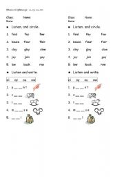 English Worksheet: oi, oy quiz