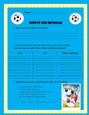 English Worksheet: Bend it like Beckham!