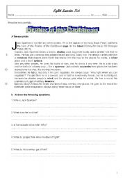 English Worksheet: Pirates of the Caribbean