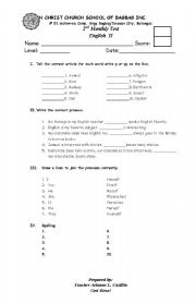 English Worksheet: exam