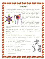 English Worksheet: History of the piata