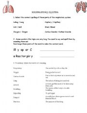 English Worksheet: Respiration Literacy