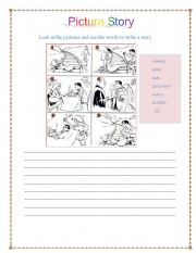 English Worksheet: picture story