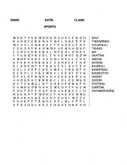 English Worksheet: Sports 