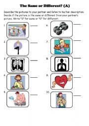 English Worksheet: Jigsaw Speaking Activity: Diet and Exercise