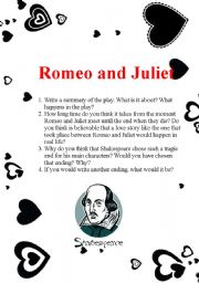 English Worksheet: Romeo and Juliet