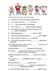 English Worksheet: school action verbs