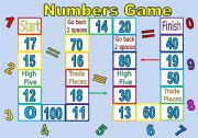 English Worksheet: Numbers Board Game