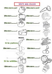 English Worksheet: FOOD AND COLOURS