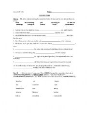 English worksheet: connector quiz