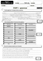 Test for students of tourism industry (4 pages)