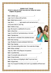 English Worksheet: siple past tense questions