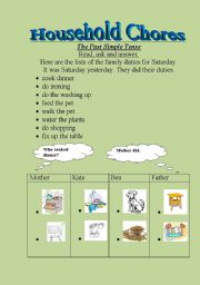 English Worksheet: Household Chores