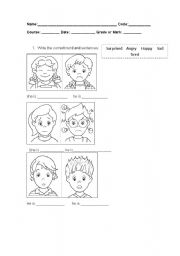 English Worksheet: feelings 