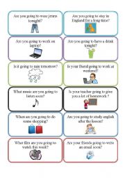 English Worksheet: Going to-Plans!! Speaking Cards!!