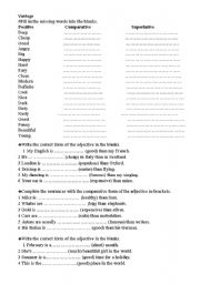 English Worksheet: Adjctives