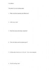 English worksheet: Peer Evaluation for Creative Writring