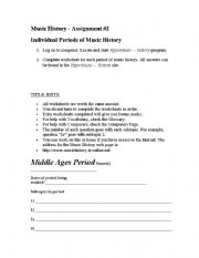 English Worksheet: musical scavenger hunt