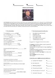 English Worksheet: Justin Timberlake - Saturday Night Live - Im not gonna sing tonight