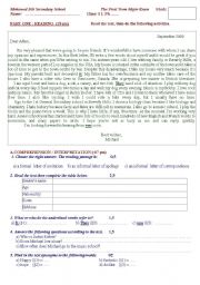 English Worksheet: Correspondence Letter