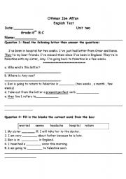 English worksheet: diagnostic worksheet