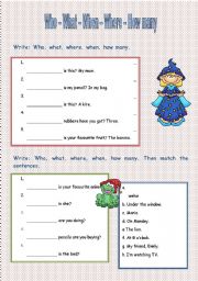 English Worksheet: Wh-Questions