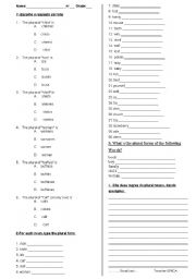 English worksheet: english test 6