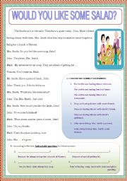 English Worksheet: WOULD YOU LIKE SOME SALAD? - FAMILY MEAL