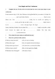 English worksheet: Past Simple and Past Continuous