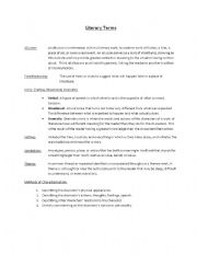 English worksheet: Literary Terms