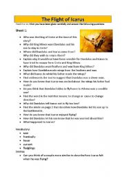 English Worksheet: The Flight of Icarus