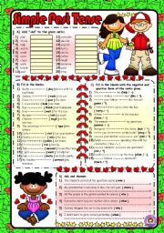 English Worksheet: SIMPLE PAST TENSE (B&W included)