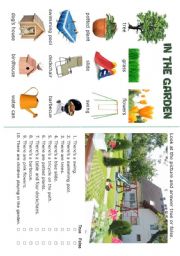 English Worksheet: HOUSE - In the garden - 5/5