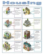 English Worksheet: Types of houses