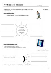 English Worksheet: writing process worksheet