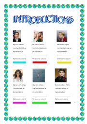 English Worksheet: Introductions