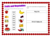 English Worksheet: fruit and vegetables