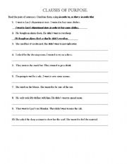 English Worksheet: Describing purpose