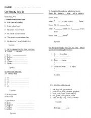 English worksheet: test group B