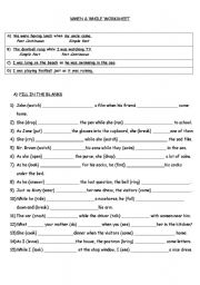 English Worksheet: When&While