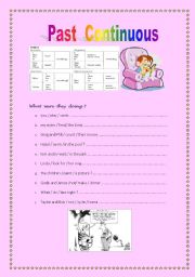 English Worksheet: Past Continuous