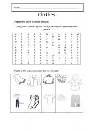 English Worksheet: Winter Clothes