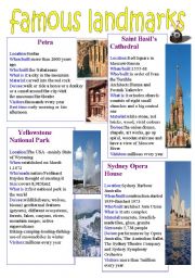 English Worksheet: Famous Landmarks1