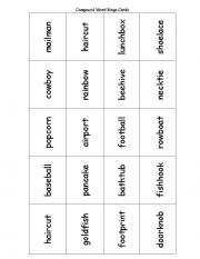 English Worksheet: bingo game