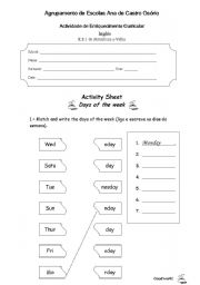 English Worksheet: Days